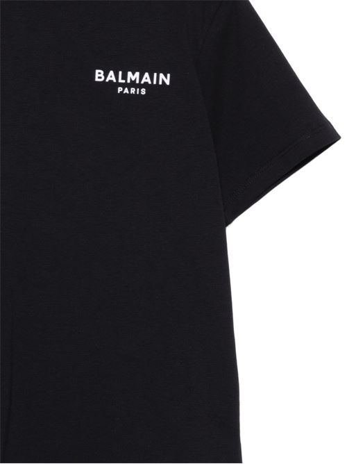 T-shirt unisex Balmain Kids nera con logo piccolo BALMAIN Kids | BY8R31Z3672930BC